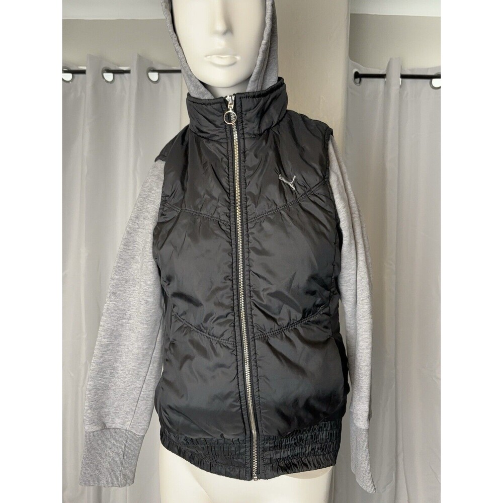 Women’s Puma Zip Up Hoodie Jacket - Small‎ - Vest - Grey Black Sport Lifestyle